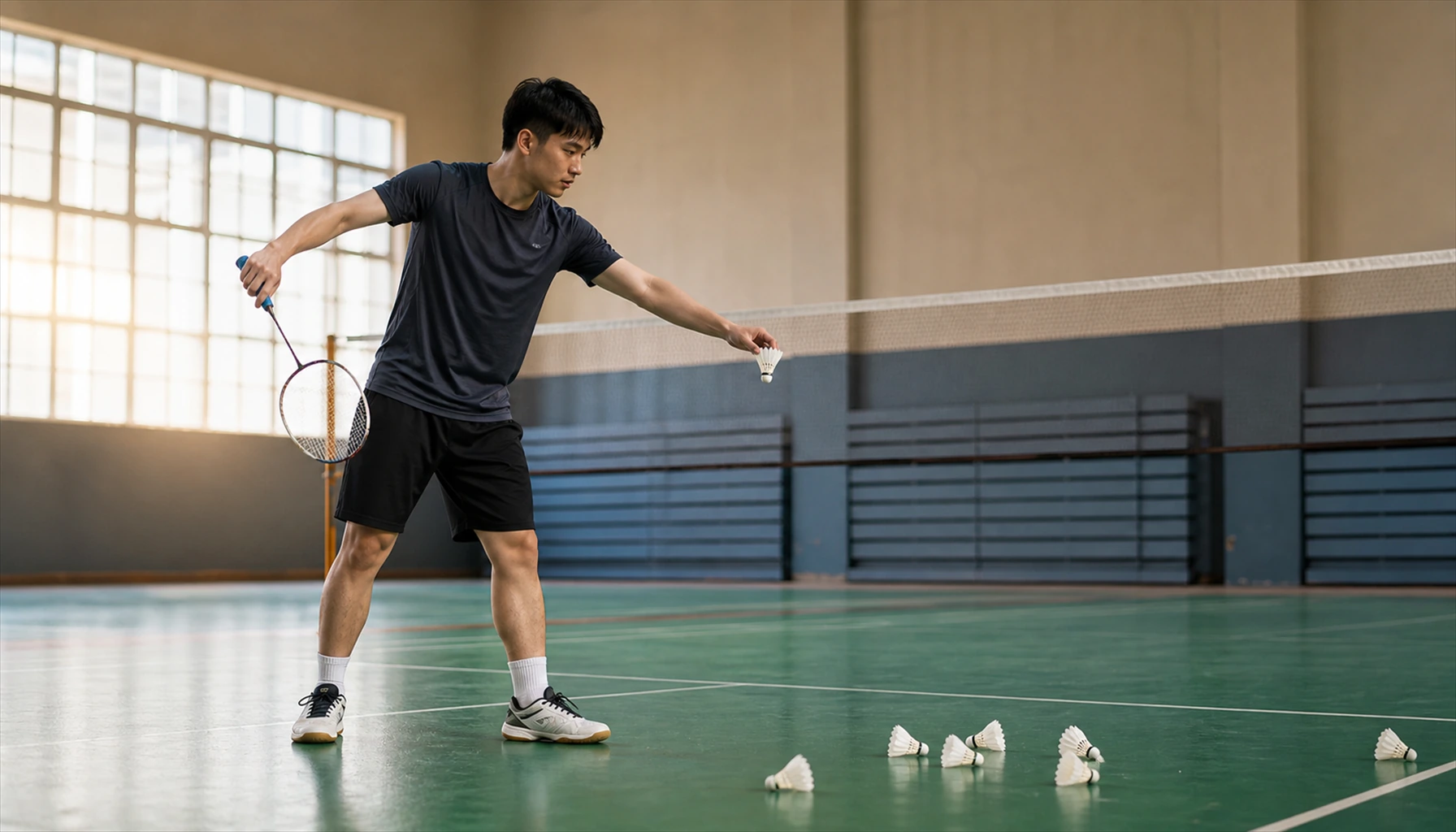Entraînement individuel de badminton